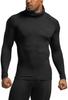 Tesla Sports and Long Sleeve Hoodie with Mask and Face Compression Cold Inner Running Sports Thermal Men's Undershirt, Fleece-Lined, Moisture-Wicking,
