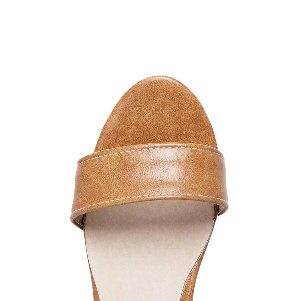 Fashion Women Sandals Ankle Strap High Chunky Heels Office Lady Dress Shoes Small Large Plus Size 32 50
