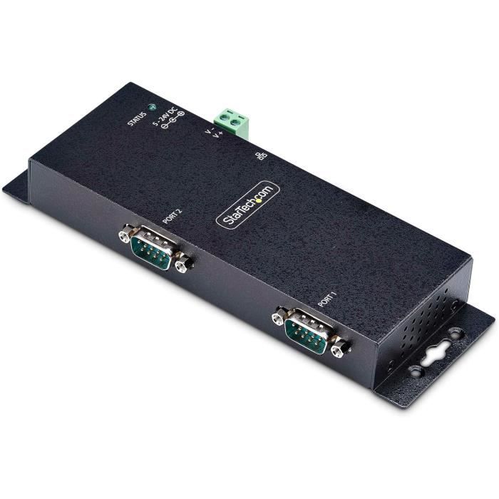 Adaptateur Série vers Ethernet - StarTech - 2 Ports - Convertisseur RJ45 vers DB9 - 921,6Kbps - TAA
