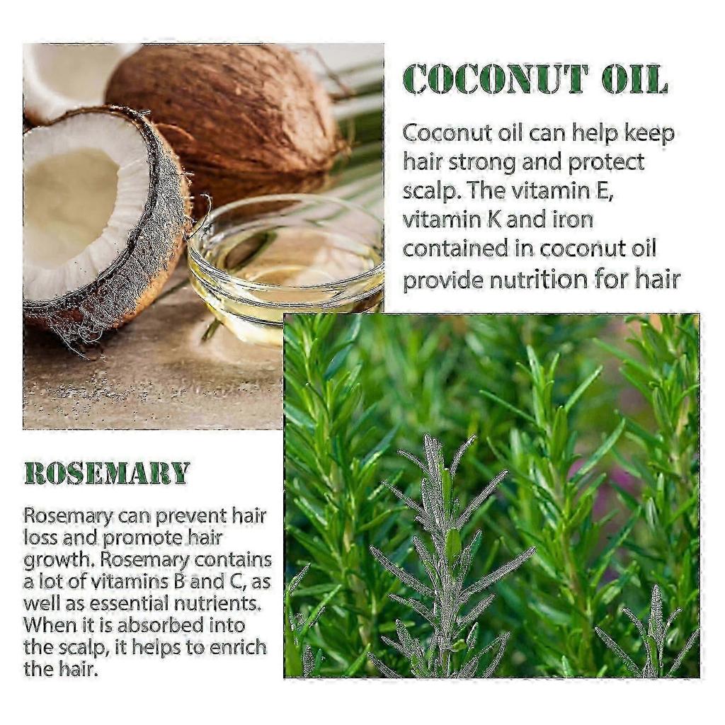 OUHOE rosemary hair thickening essential oil, prevents hair breakage and hair loss, strengthens and nourishes hair roots, and provides dense hair New 
