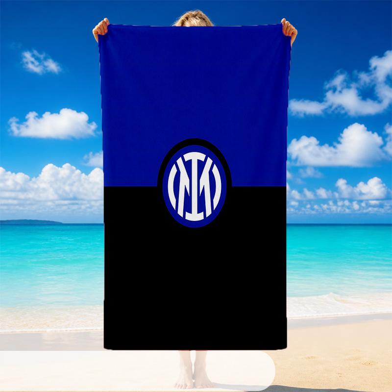 Quick Dry Beach Towel Inter Milan Pattern, Lightweight Absorbent Towel for Pool Beach Vacation Use