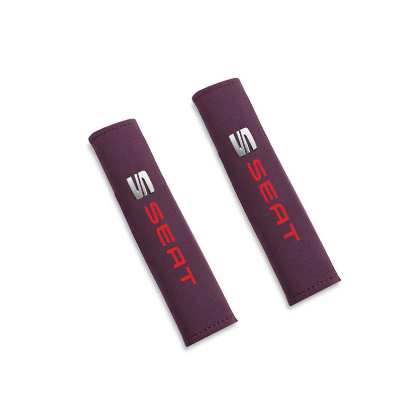 AAABE1 Car Seat Belt Covers Safety Belt Pad Shoulder Pad Seat Belt Covers For Seat Leon Ibiza Alhambra Exeo Altea Arona Car Accessories