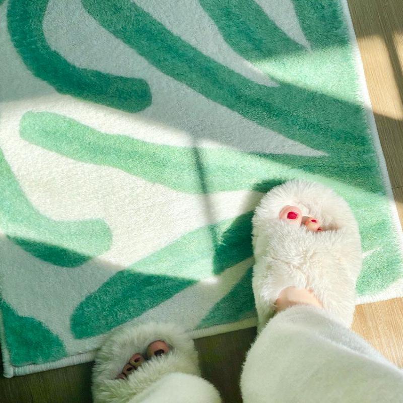 Cartoon Leaf Carpet Living Room Sofa Soft Anti Slip Floor Mat Children's Bedroom Bedside Carpet Home Decoration