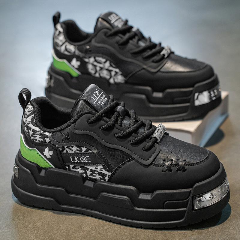 

Shoes men s versatile trendy shoes platform heightening dad shoes 2025 new casual muffin shoes European station men s shoes 44 чёрный