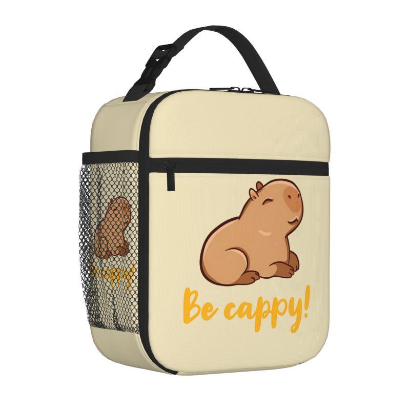 

The Cute Capybara Loves Foam Tea Insulated Lunch Bag for Travel School Picnic Portable Food Container Portable Thermal Lunch Box