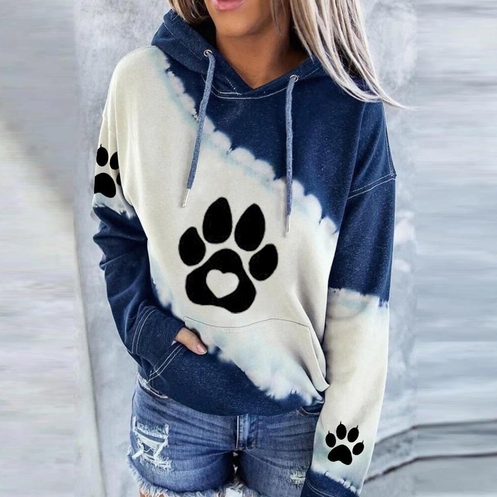 Long-sleeved Hooded Printing Leisure Women's Blouse Women Simple Loose Hoodie Y2k Street Sweatshirt Sportwear Casual Tops
