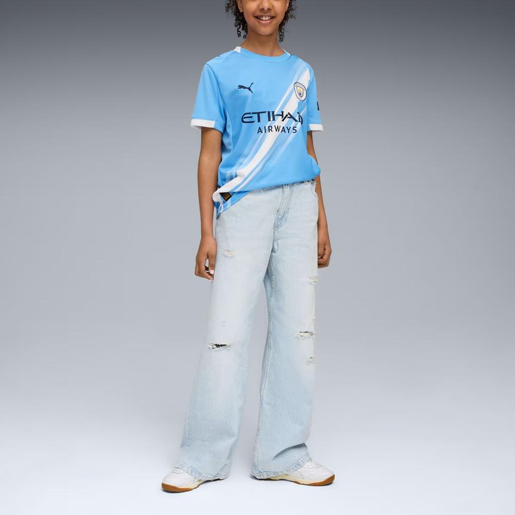 Puma HomeManchester City T Shirt Jersey Youth DryCELL Light Blue Team/White Children Aged 3 7 Years Old 780341-01