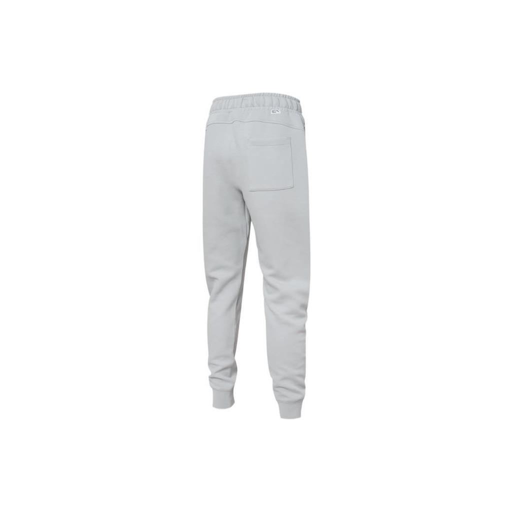 Puma Solid Color Logo Embroidered Drawstring Knit Joggers Unisex Bottoms Gray 534671-19