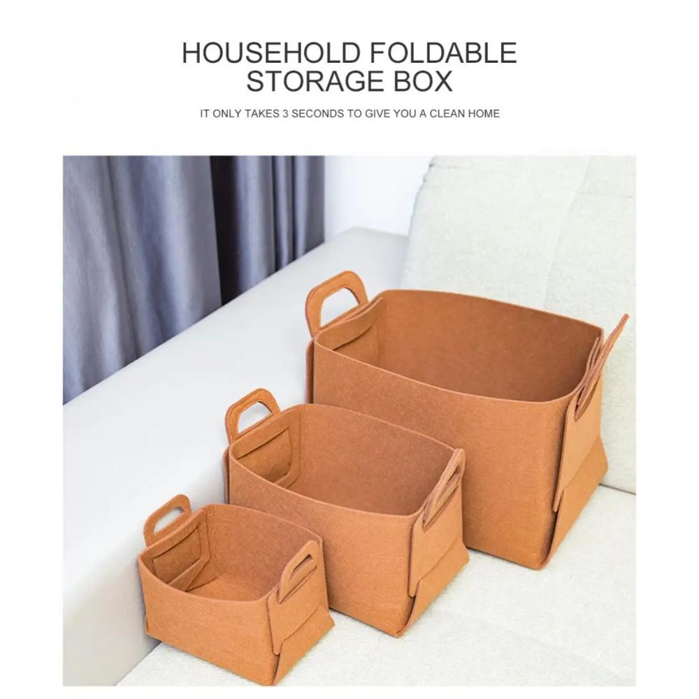 1 Stück Aufbewahrungskorb aus Filz im nordischen Stil Wohnzimmer Teetisch Kleinkram Faltbarer Aufbewahrungskorb Stoffaufbewahrungsbox Schlafzimmer Socken Wäschekorb