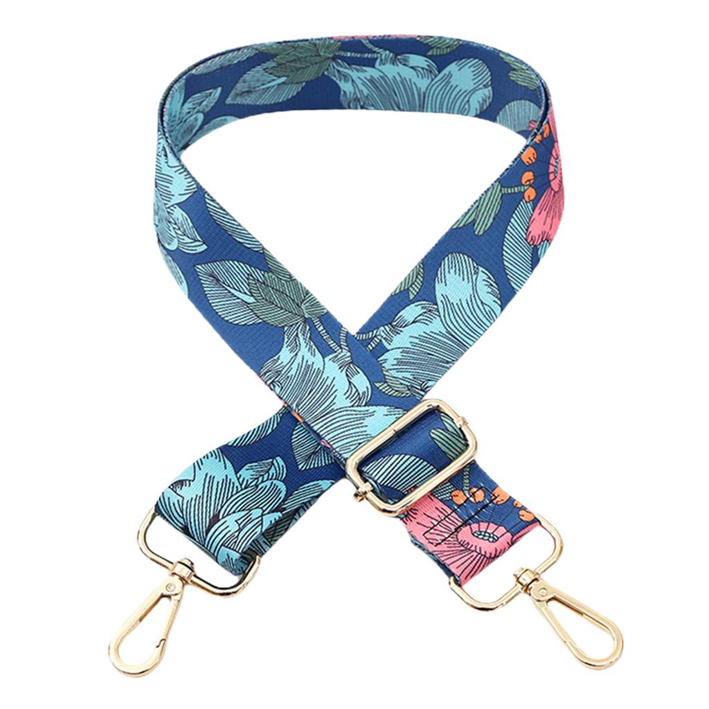 Purse Strap Replacement Crossbody Shoulder Bag Strap Guitar Style Multicolor Canvas Adjustable Handbag Laptop with Buckles