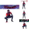 Costum Cosplay Spider-man Miles Morales Pentru Adulți Și Copii Salopetă Și Glugă din Fibră de Poliester Incluse