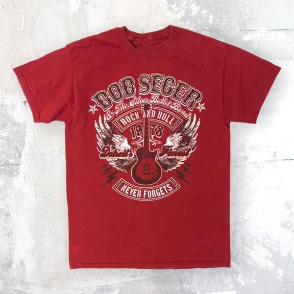 Bob Seger Silver Bullet Band Never Forgets Tour Shirt Red Unisex