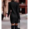 TIFICY Women's Fashion Casual Fall Winter Solid Color Print Long Sleeve O-Neck Sweaters