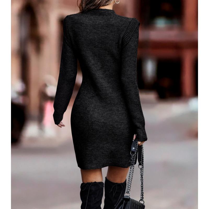 TIFICY Women's Fashion Casual Fall Winter Solid Color Print Long Sleeve O-Neck Sweaters