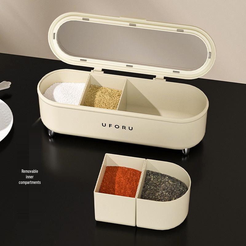 High-Value Kitchen Condiment Set: Insect-Proof, Moisture-Proof, Divided Seasoning Jars with Lids