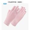 Comfortable Sun Protection Gloves for Girls, Anti Baking Black Ice Silk Cotton Half Finger Exposed Gloves, Summer Ice Sensation