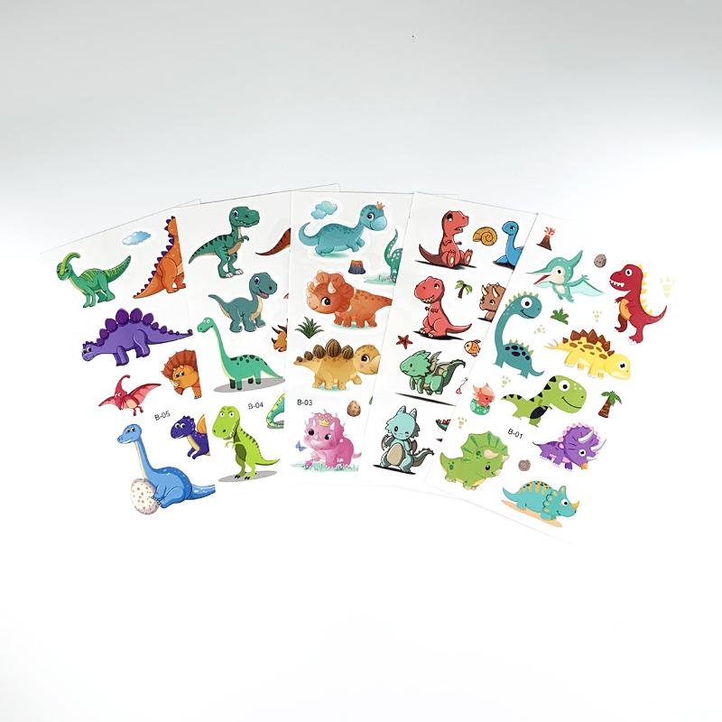 10 Sheets/Set Cartoon Dinosaur Fake Tattoo Stickers Kids Arm Body Temporary Tattoos for Children's Gift