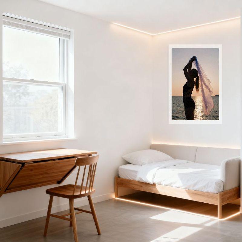 Sexy Woman Sunset Sea Translucent Fabric Metal Tin Sign Vintage Home Bar Pub Wall Decor Art Poster