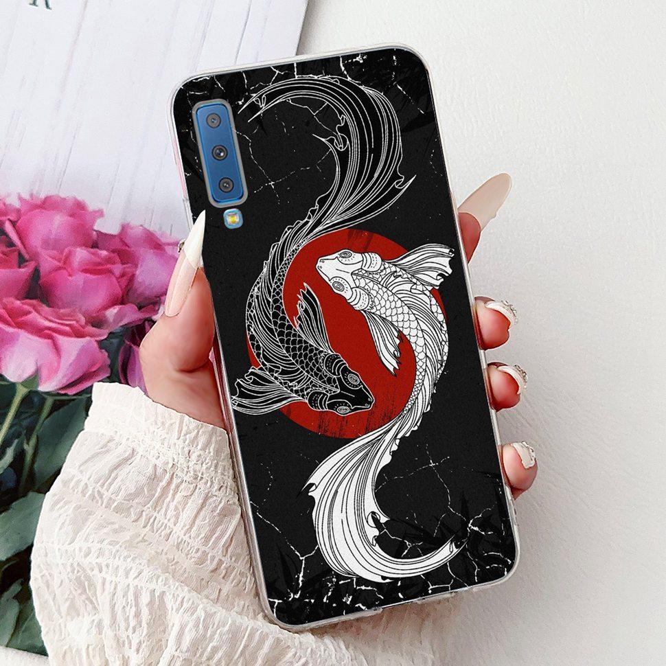 Για Samsung Galaxy A7 (2018) Θήκη Χαριτωμένη Γάτα Μόδα Ζωγραφισμένο Κάλυμμα Μαλακές Θήκες Σιλικόνης Για Samsung A7 A750F 2018 Fundas