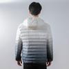 Men's fleece light down jacket men's hooded hooded winter coat gradual change color men's clothing