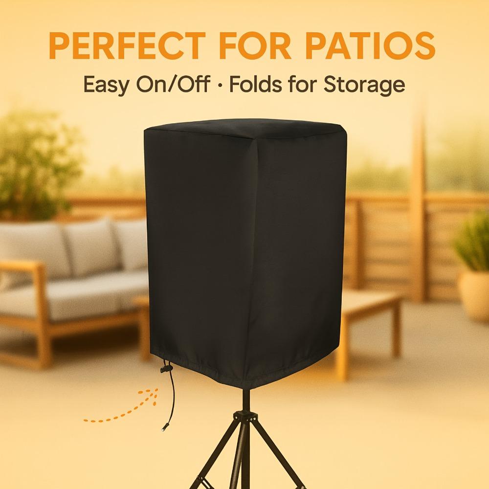 DJ/PA System Outdoor Speaker Cover, Heavy-Duty Drawstring Foldable & Scratch-Resistant, Fits Stands, Party Rental Suitable