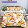 3-teiliges Set Pooh Herzen1 Stück Bettbezug+2 Stück Kissenbezug, ohne Füllung, bedruckte Bettwäsche, Ganzjahres-Schlafzimmer-Ausstattung028