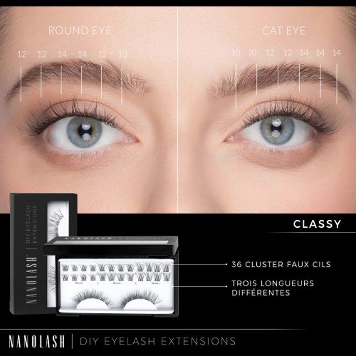 Eyelash Extension Starter Kit - Nanolash - CLASSY - At-Home Application - Black - False Eyelashes
