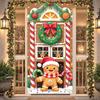 Decorazioni Natalizie Ghirlanda Natalizia Decorazione Ghirlanda Stendardo Festivo Tema Pan di Zenzero Babbo Natale Per Evento di Riunione Festiva