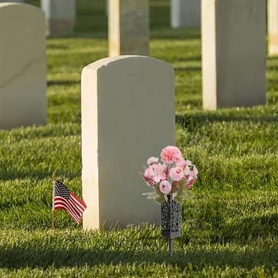 2 bouquets de fleurs de cimetière simulées et 2 paniers funéraires Rose clair Rose Hortensia Fleurs décoratives mélangées pour tombes