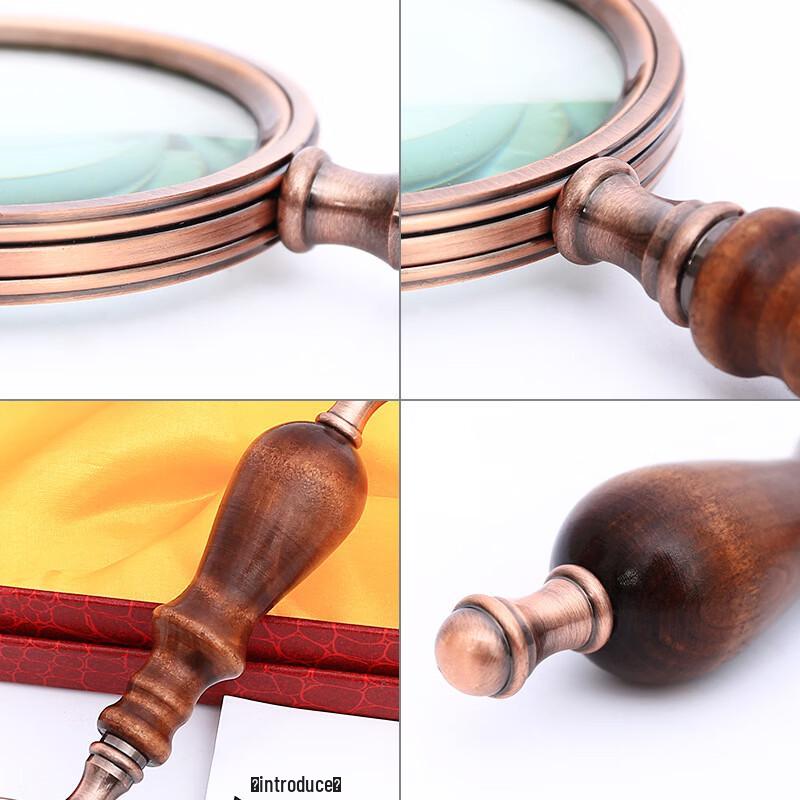 Miflame Retro Wooden Handle Reading Magnifying Glass