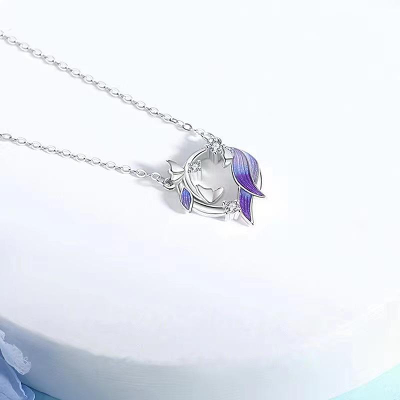 Colier Iris Fluture Dragoste pentru Femei Nișă Proaspăt de Vară Lanț Claviculă Modă Stil Tendință Națională Pandantiv Ghirlandă Rotundă