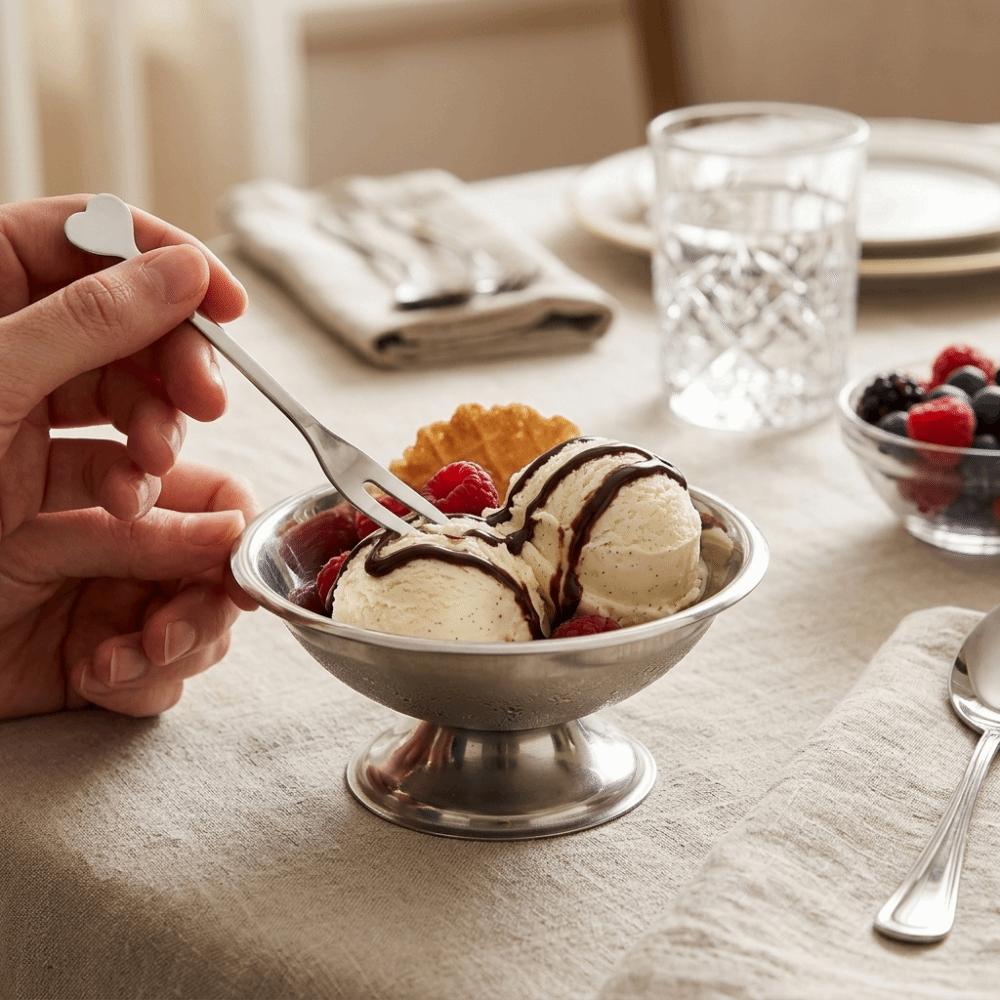 1Set Rustless Steel Ice Cream Cup Round Cold Dessert Container Custard Cup Party Dessert
