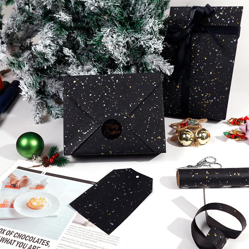 High-End Gold Foil White Kraft Paper Roll, 80g, 10m - Perfect for Birthday Gift Wrapping in Rich Colors