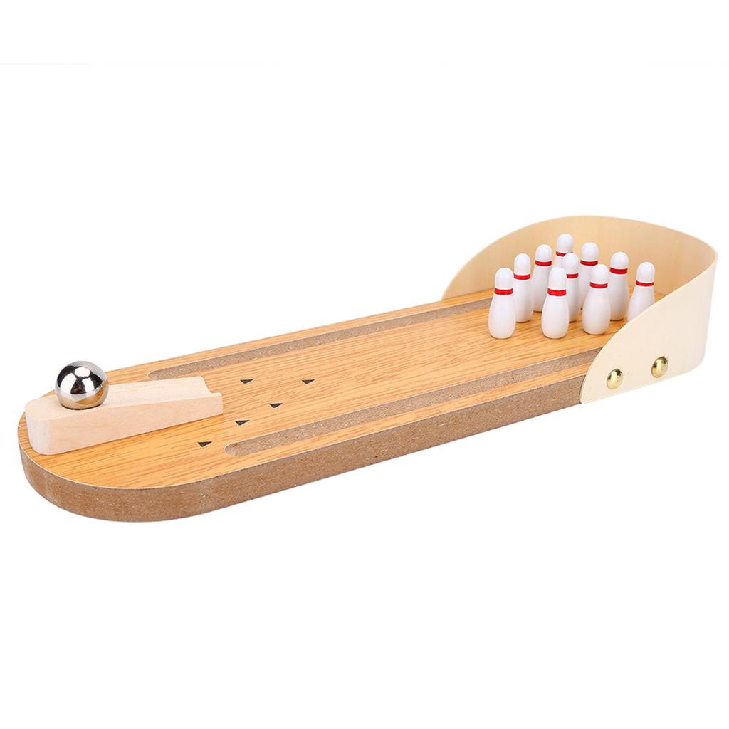 Table Mini Bowling Game Set Wooden Desktop Decoration Children Toys