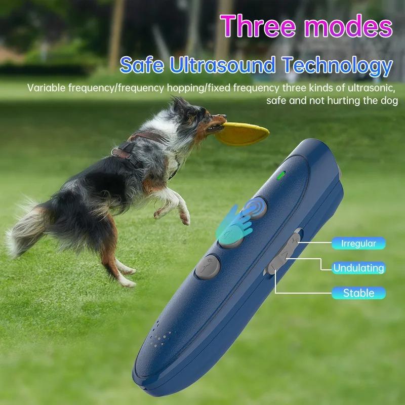 Handheld Ultrasonic Anti-Barking Device for Dog Training Silent Pet Behavior Control Tool with LED Indicator