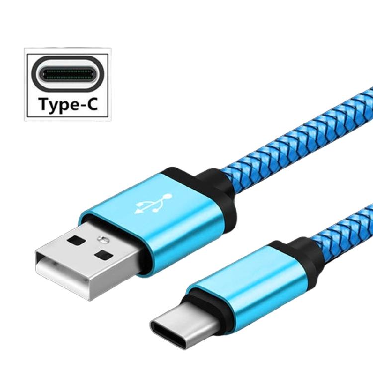 Braided USB C Fast Charge Cable Nylon Cord Flexible 480Mbps for Phones Power Adapters Mobile Device