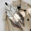 Leopard Print Satin Scarf Square Neckerchief for Women Imitation Silk Satin Head Wrap Fashion Decorative Accessory