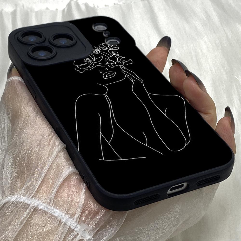 M622 Drawing Line Art Angel Eyes Soft Phone Cases for iPhone Samsung Galaxy Xiaomi Rdemi Huawei Honor Infinix Realme Vivo All Model Case