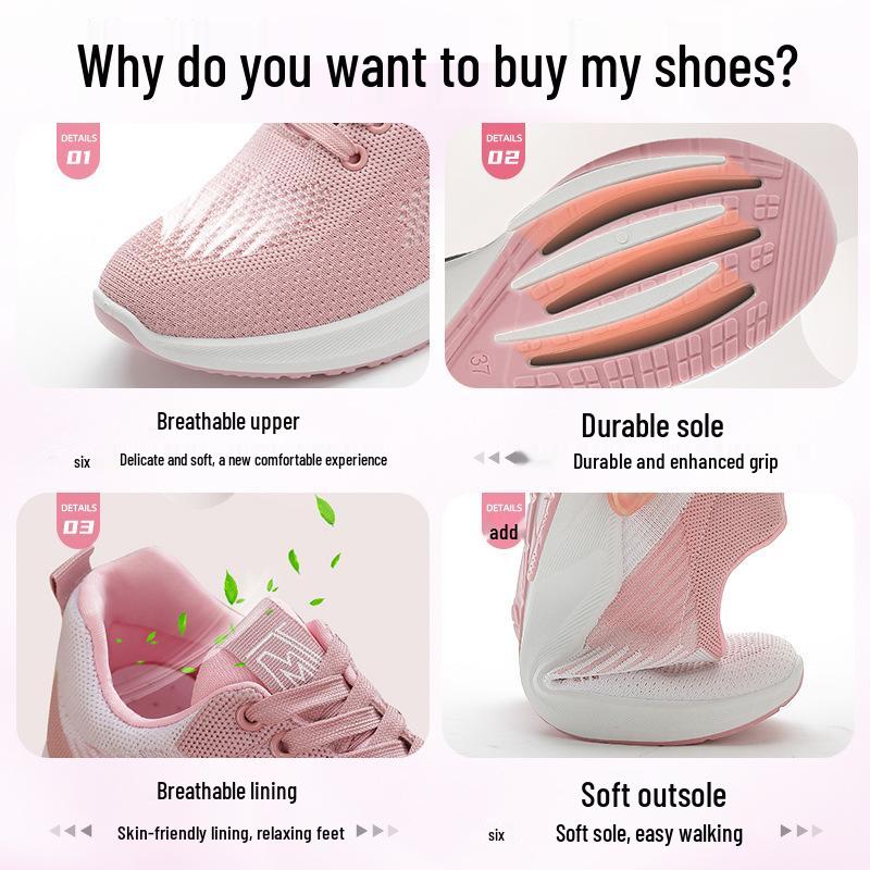 Women's Breathable Flyknit Mesh Sneakers: Trendy and Lightweight Summer Sports Shoes