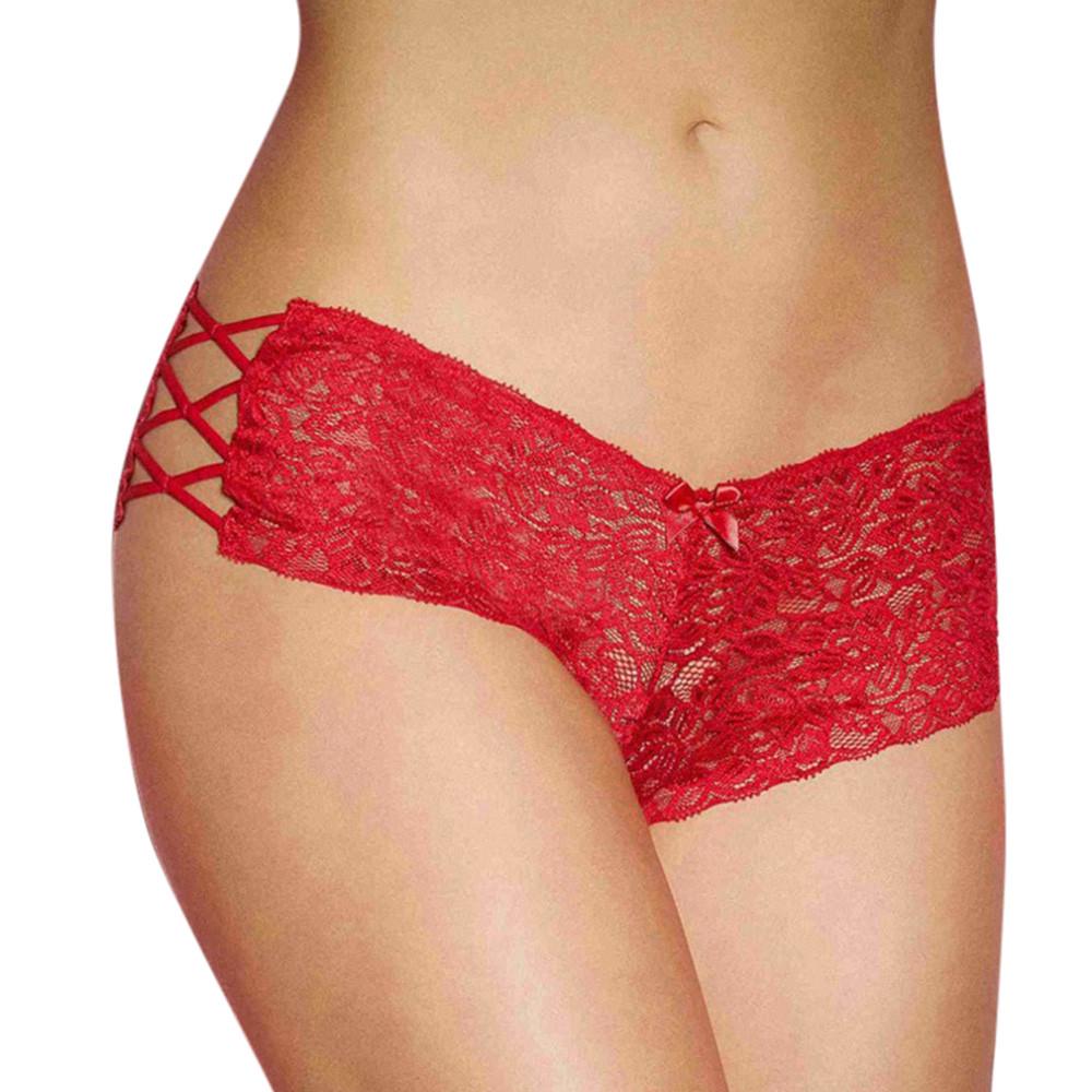 Plus Size Lingerie Sexy Erotic Panties Women Lace Hollow Out Briefs Underwear