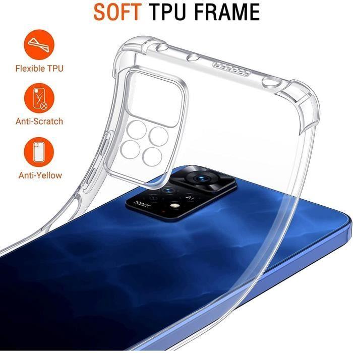 Coque pour Redmi Note 11 Pro - E.F.CONNECTION - Silicone - 4 Coins Renforcés - Ultra Slim Transparent