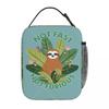 Not Fast Not Furious Sloth Lunch Bag Reusable Portable Cooler Thermal Lunch Box Oxford Bento Tote Bag for Work Travel Picnic