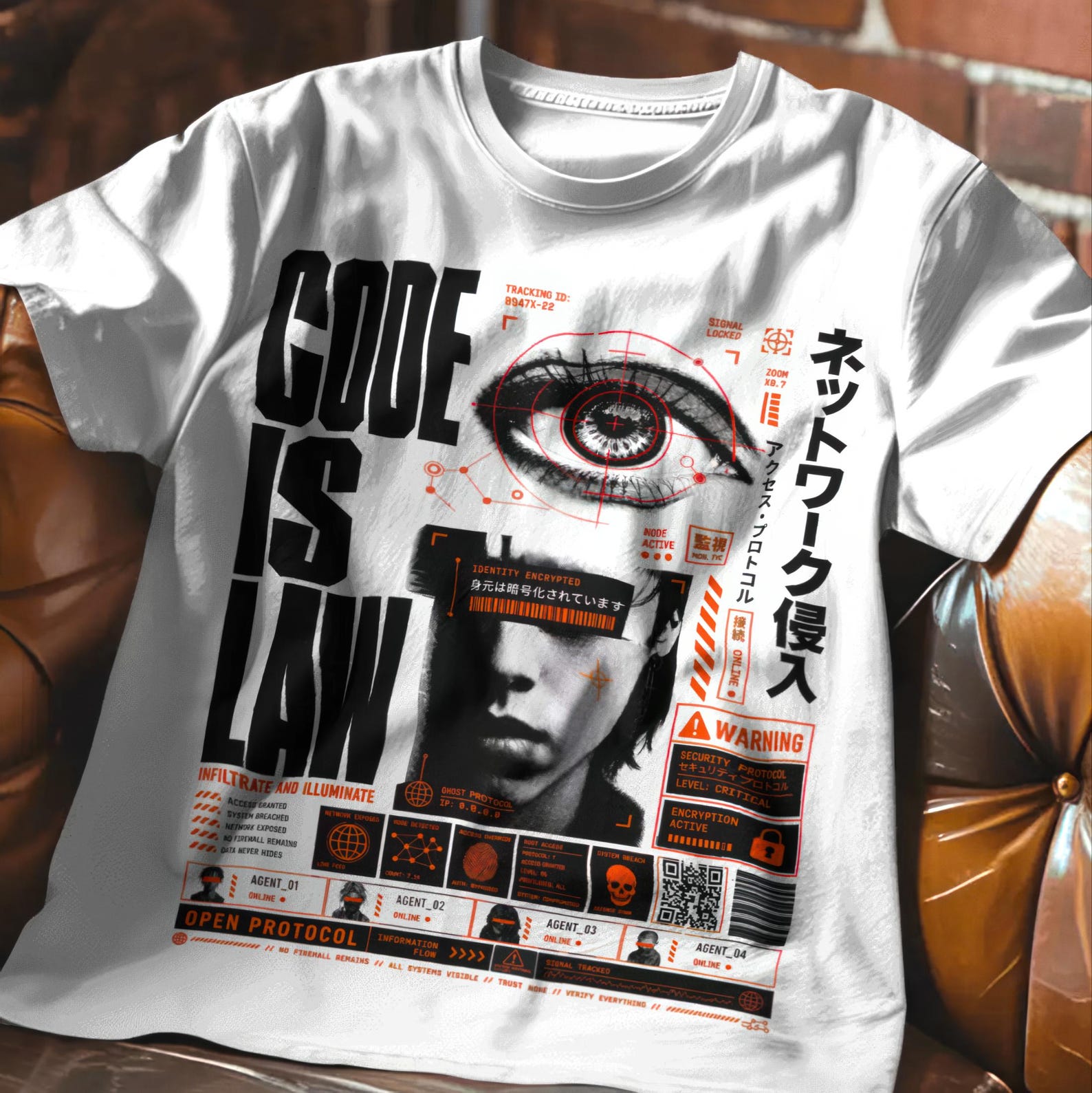 Brutalist graphic tee for avant garde streetwear with abstract typography and minimalist vectors 2XL