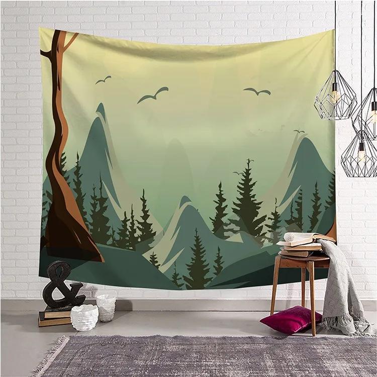 Мультфильм Лесной Пейзаж Узор Гобелен Украшения Дома Настенный Гобелен Спальня Гостиная — фото 15