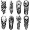 3pcs Temporary Tattoo Waterproof Long-lasting Body Stickers Tattoo Grim Reaper Tattoo For Arms Men Adults