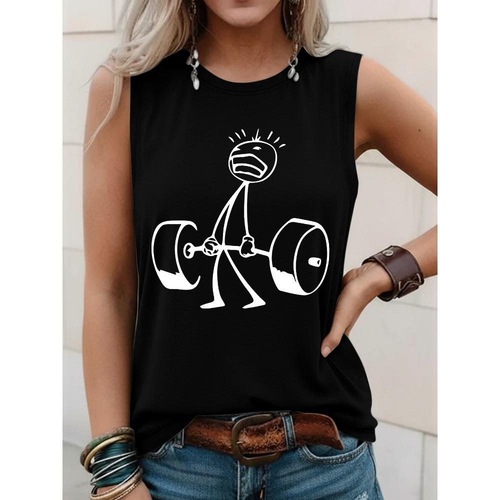 Ladies' fashionable printed design casual sleeveless vest