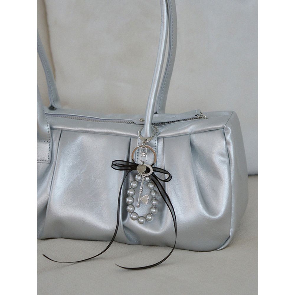 DRAWFIT WOMEN Heart Key Gray Pearl Keyring [2COLORS]