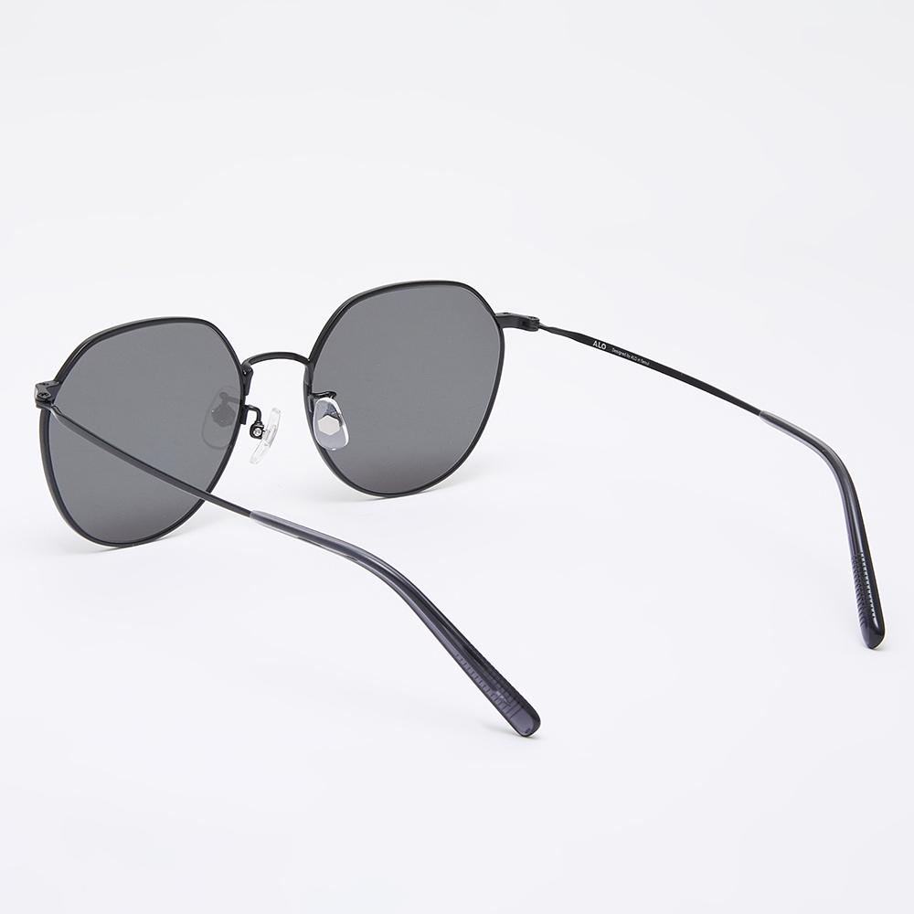 Alloaiweeo [Air Titanium] Al2501 0909M Air Titanium Panto Black Sunglasses