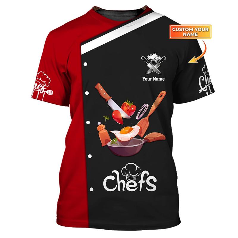 Cook Work T-shirt Personality 3d Printed Customized Name O-neck T Shirts Chef Harajuku Fashion Breathable Tee Top 2026New