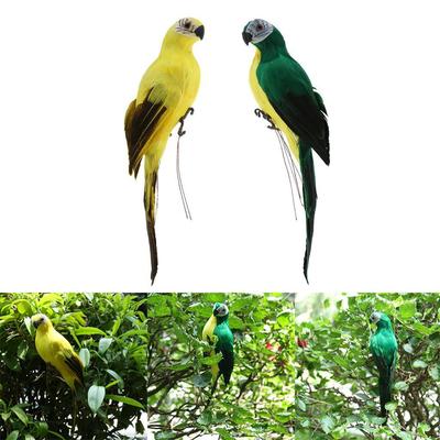 2pcs Foam Artificial Parrot Birds Garden Sculpture Holiday Party Ornament,